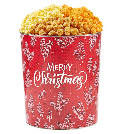 Cozy Christmas 3 1/2 Gallon 3 Flavor Popcorn Tin